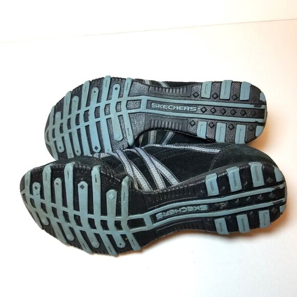 Skechers Shoes Womens Sz 7.5 Bikers Athletic Slip On Sneakers 22045 Black/Blue - Picture 8 of 14